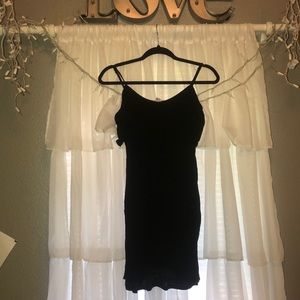 Off the shoulder black dress